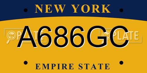 A686GC New York License Plate