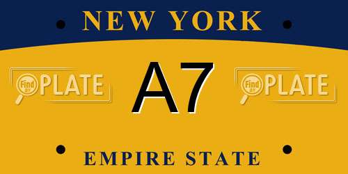 A7 New York License Plate