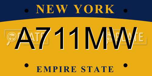 A711MW New York License Plate