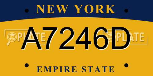 A7246D New York License Plate