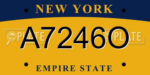 A7246O New York License Plate