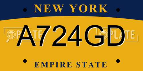 A724GD New York License Plate