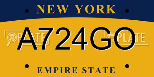 A724GO New York License Plate
