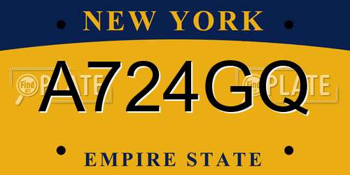 A724GQ New York License Plate