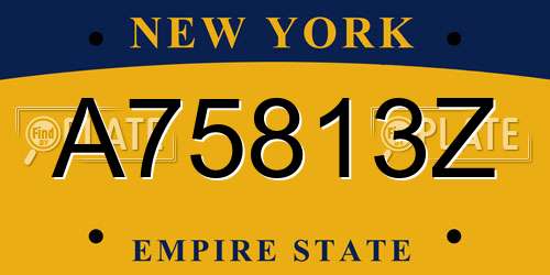 A75813Z New York License Plate