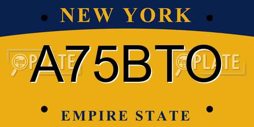 A75BTO New York License Plate