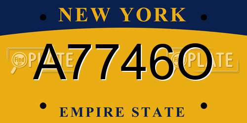 A7746O New York License Plate
