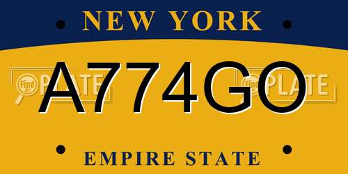 A774GO New York License Plate