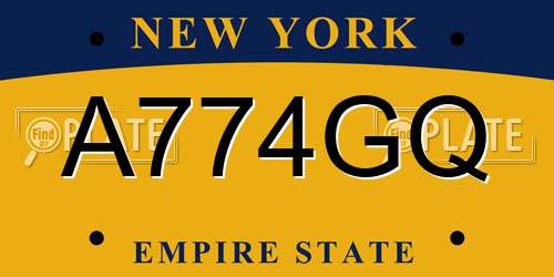 A774GQ New York License Plate