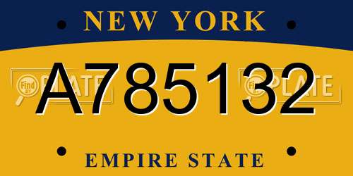 A785132 New York License Plate