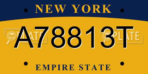 A78813T New York License Plate