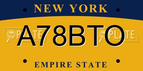 A78BTO New York License Plate