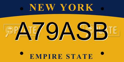 A79ASB New York License Plate