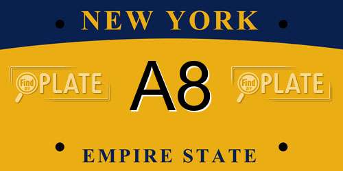 A8 New York License Plate