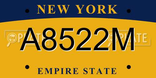 A8522M New York License Plate
