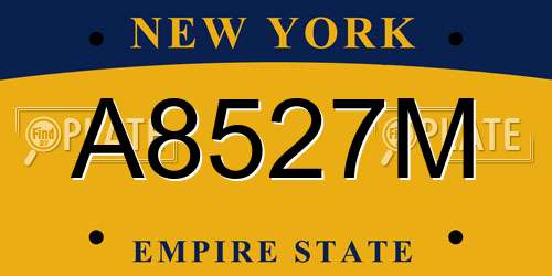A8527M New York License Plate