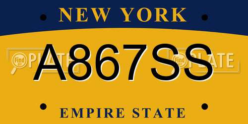 A867SS New York License Plate