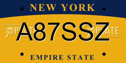 A87SSZ New York License Plate