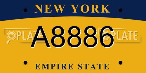 A8886 New York License Plate