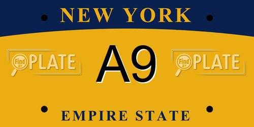 A9 New York License Plate