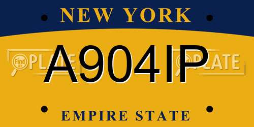 A904IP New York License Plate