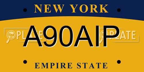 A90AIP New York License Plate