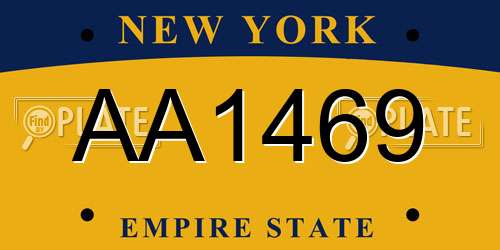 AA1469 New York License Plate