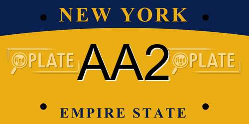 AA2 New York License Plate