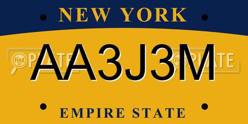 AA3J3M New York License Plate