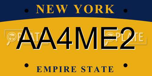 AA4ME2 New York License Plate
