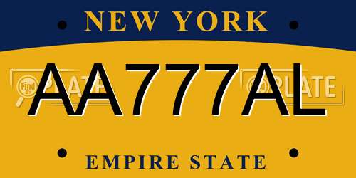 AA777AL New York License Plate