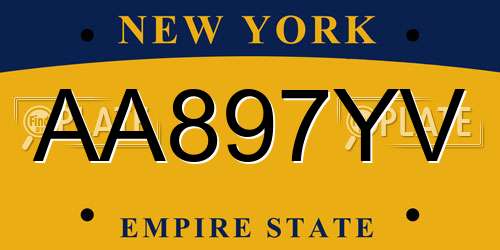 AA897YV New York License Plate