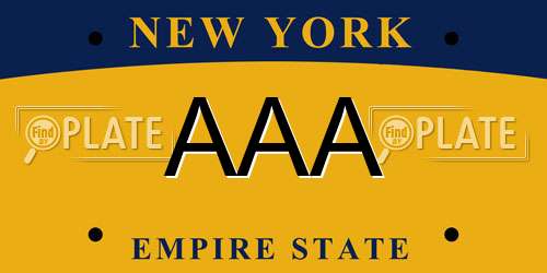 AAA New York License Plate