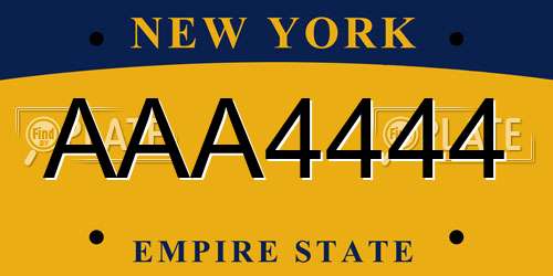 AAA4444 New York License Plate