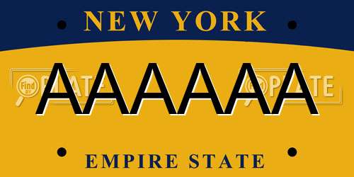 AAAAAA New York License Plate