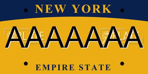 AAAAAAA New York License Plate