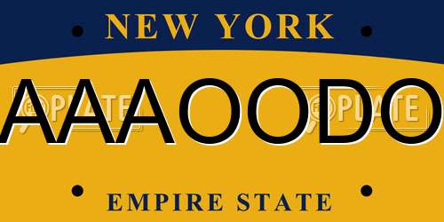 AAAOODO New York License Plate
