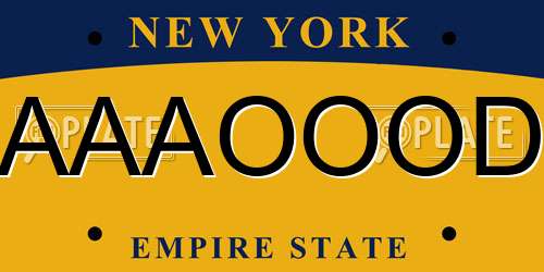 AAAOOOD New York License Plate