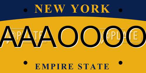 AAAOOOO New York License Plate