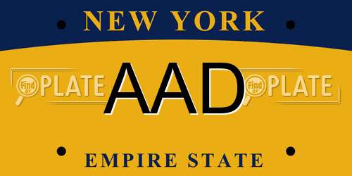AAD New York License Plate