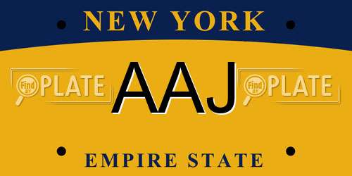AAJ New York License Plate