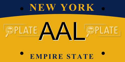 AAL New York License Plate