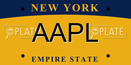 AAPL New York License Plate