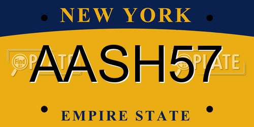 AASH57 New York License Plate