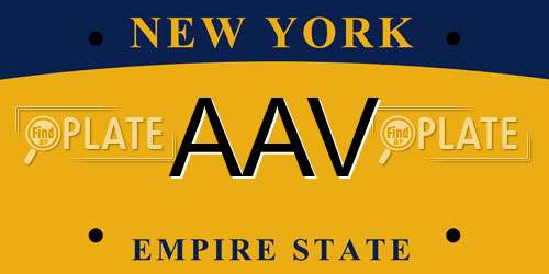 AAV New York License Plate