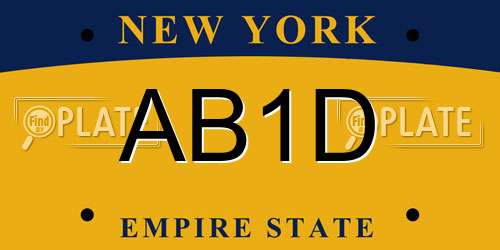 AB1D New York License Plate