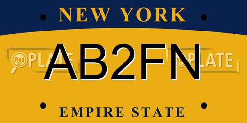 AB2FN New York License Plate