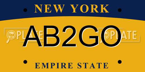 AB2GO New York License Plate