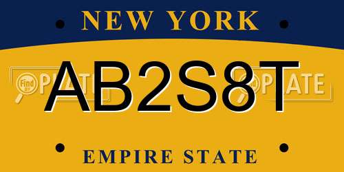 AB2S8T New York License Plate