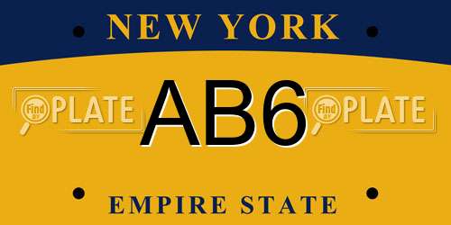 AB6 New York License Plate